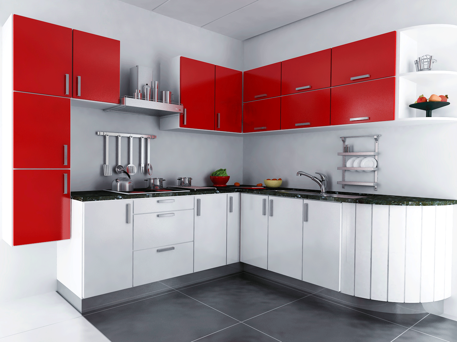 Cuisine rouge peinture mur: peindre ses murs en rouge: pourquoi et ...